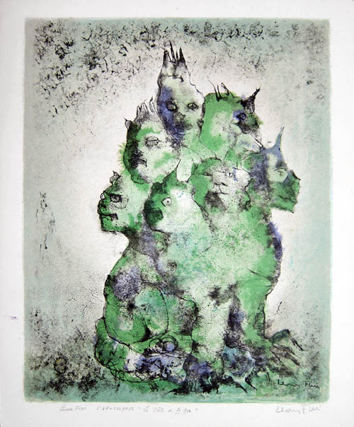 Leonor Fini - La Bete de la mer (The Beast from the Sea) - 1961 color lithograph